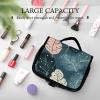Dwrepo Hanging Toiletry Bag for Women Men Portable Waterproof Makeup Bag Organizer Luxury Cute Leaves Travel Toiletry Bag view 4