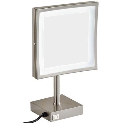 8 Inches Led Light Tabletop Make up Professional Magnifying Cosmetic Adjustable Countertop Vanity with Plug 3 Level Lights 3X