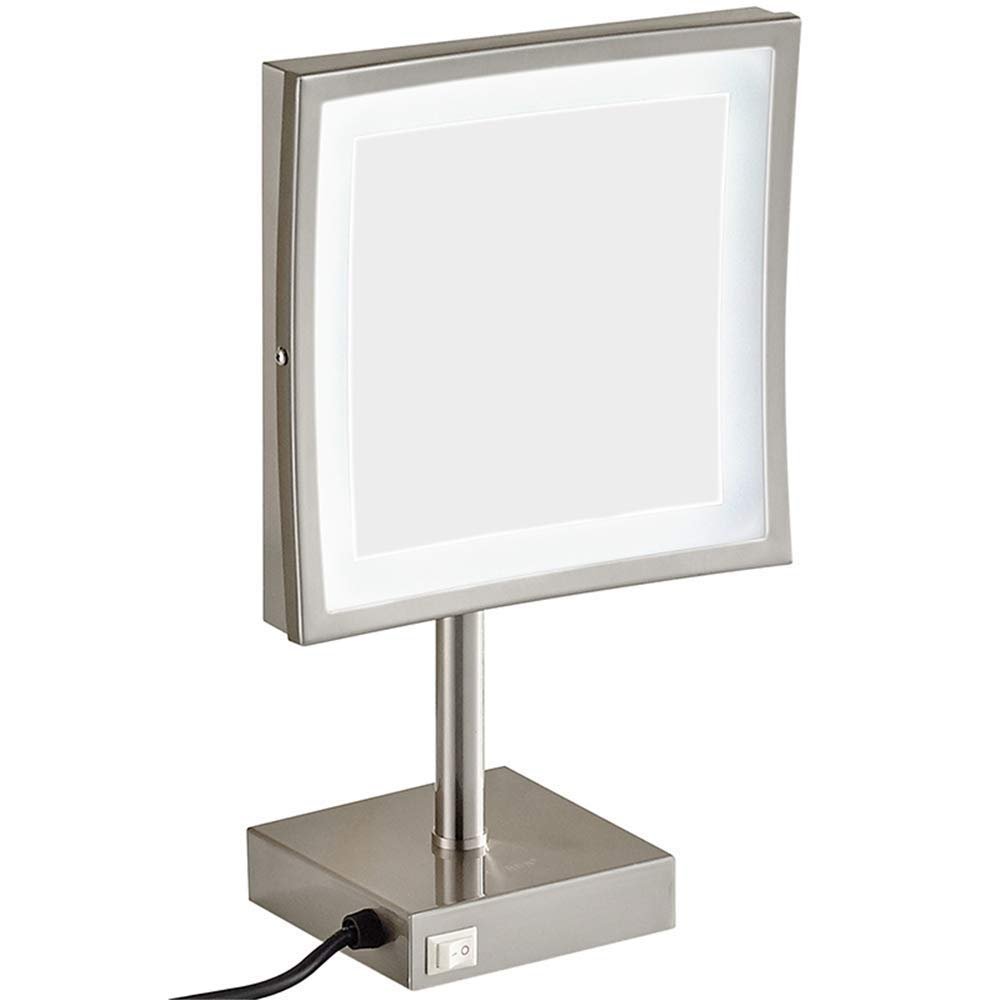 8 Inches Led Light Tabletop Make up Professional Magnifying Cosmetic Adjustable Countertop Vanity with Plug 3 Level Lights 3X