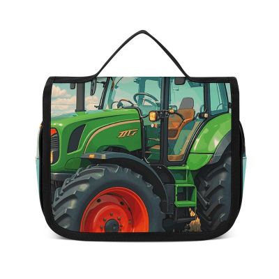 Dwrepo Hanging Toiletry Bag for Women Men Portable Waterproof Makeup Bag Organizer Fantasy Farm Tractor Travel Toiletry Bag