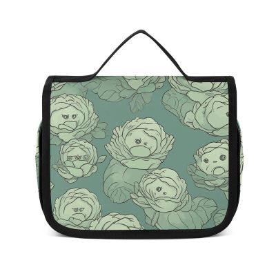 Dwrepo Hanging Toiletry Bag for Women Men Portable Waterproof Makeup Bag Organizer Cabbage Pattern Travel Toiletry Bag
