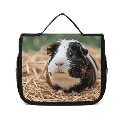 Dwrepo Hanging Toiletry Bag for Women Men Portable Waterproof Makeup Bag Organizer Cute Guinea Pigs Travel Toiletry Bag