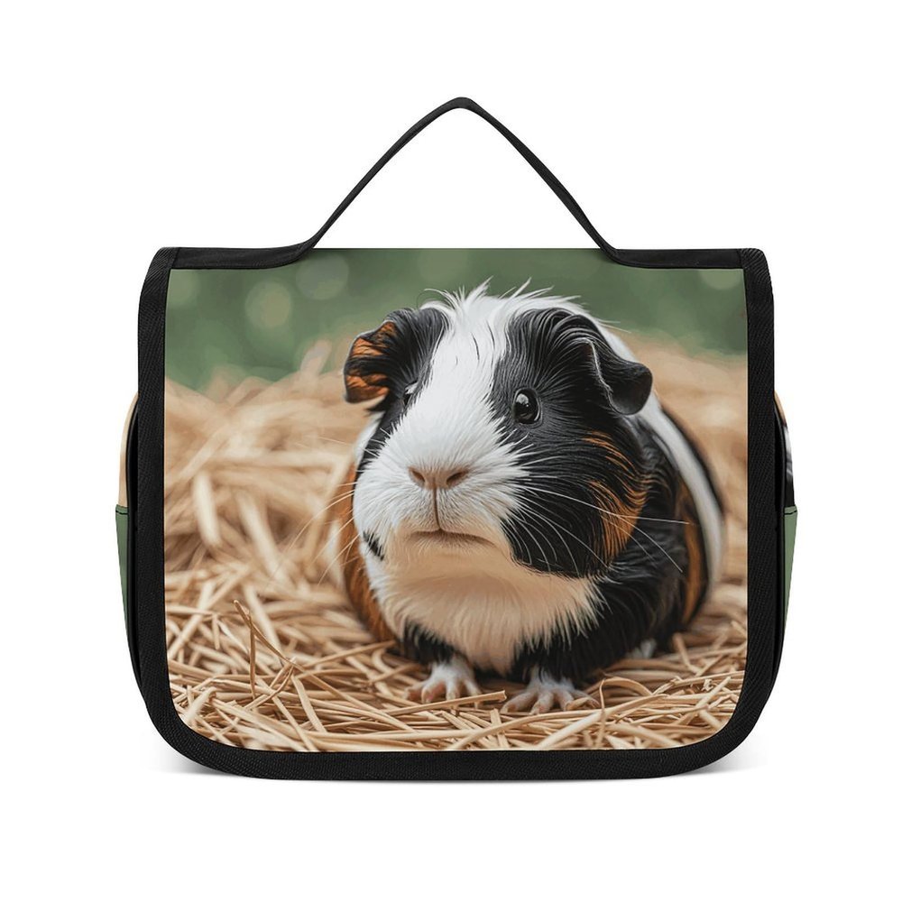 Dwrepo Hanging Toiletry Bag for Women Men Portable Waterproof Makeup Bag Organizer Cute Guinea Pigs Travel Toiletry Bag