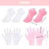 4 Pairs Silicone Moisturizing Gloves & Socks Set Anti Slip Spa Socks and Gloves 2 Colors Hands Feet Skin Care High Elasticity Reusable Gloves and Socks for Foot Hand Softening, Dry Cracked view 2