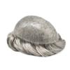 PUNRU HAIR Toupee Hair System for Mens Hairpiece 0.1mm Full Poly Skin Men's Toupee Human Hair Replacement System Durable Hairpieces for Men #580#5 Medium Light Brown+80% Gray 7x10 120% Density view 3