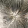 PUNRU HAIR Toupee Hair System for Mens Hairpiece 0.1mm Full Poly Skin Men's Toupee Human Hair Replacement System Durable Hairpieces for Men #580#5 Medium Light Brown+80% Gray 7x10 120% Density view 4
