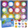 Bath Bombs for Kids with Surprise Inside for Girls Boys, 12 Pack Kids Bath Bombs with 12 Unique Sea Animal Toys, Kid Safe Handmade Bubble Bath Fizzies Bomb for Easter Eggs Birthday Christmas view 1