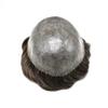 PUNRU HAIR Toupee Hair System for Mens Hairpiece 0.1mm Full Poly Skin Men's Toupee Human Hair Replacement System Durable Hairpieces for Men #220#2 Darkest Brown+20% Gray 7x10 120% Density view 3