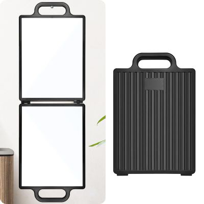 AMZTOLIFE Foldable Backstage Hanging Mirror 10 * 29.1inch Large Folding Mirror with Handle for Dance Bag Dancers and Artists Aestheticians Home Spa Events (Black)