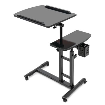 Adjustable Tattoo Workstation Cart Table with Mute Universal Wheel, 25 * 15in Dual Workbench Tattoo Workbench Portable Detachable Tattoo Table Mobile Workstation for Beauty Salon, Medical Shop