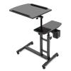 Adjustable Tattoo Workstation Cart Table with Mute Universal Wheel, 25 * 15in Dual Workbench Tattoo Workbench Portable Detachable Tattoo Table Mobile Workstation for Beauty Salon, Medical Shop view 1