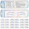 Airbrush Brows Shaping Guides Stickers, Rainbrow Eyebrow Tint Tape Stencils with High Arch/Medium Arch/Flat Brow Options (D-12Pairs per bag) view 1