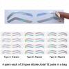 Airbrush Brows Shaping Guides Stickers, Rainbrow Eyebrow Tint Tape Stencils with High Arch/Medium Arch/Flat Brow Options (D-12Pairs per bag) view 3