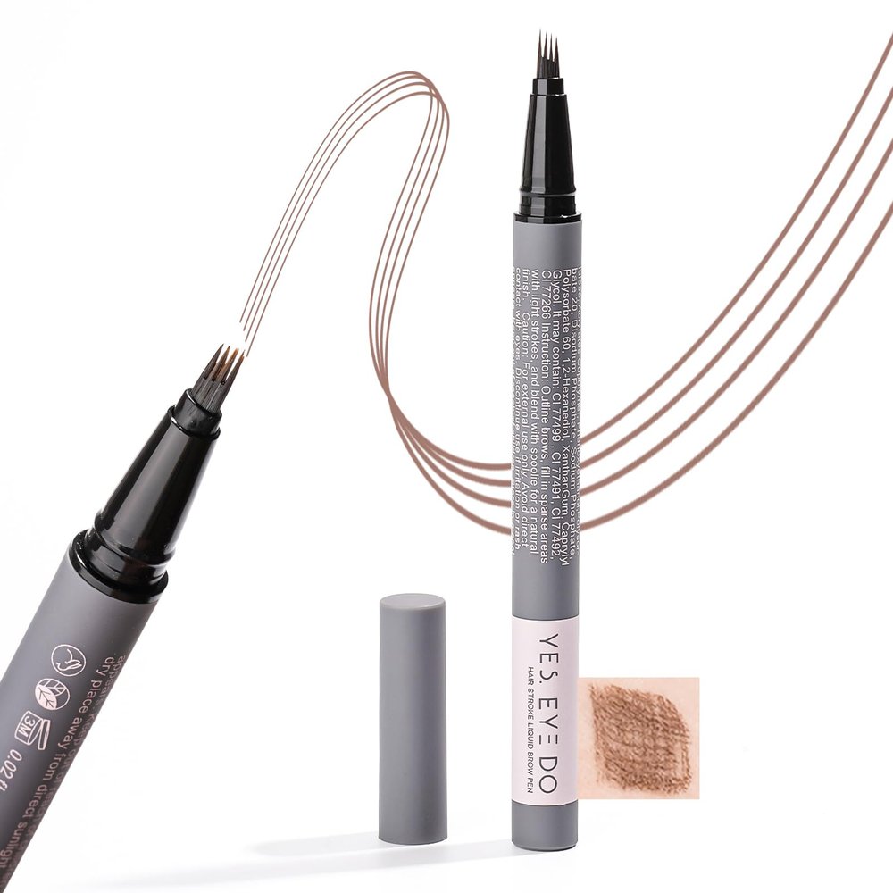 Auburn Eyebrow Pencil with 4-Prong Micro-Fork Tip, Red Eyebrow Pen for Red Head, Create Hair-like Stroke for Natural Brows, 24H Long Wear, Smudgeproof YES.EYE DO (Rustic Red-Auburn)