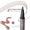 Auburn Eyebrow Pencil with 4-Prong Micro-Fork Tip, Red Eyebrow Pen for Red Head, Create Hair-like Stroke for Natural Brows, 24H Long Wear, Smudgeproof YES.EYE DO (Rustic Red-Auburn) view 2