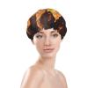 Reusable Shower Cap for Women Waterproof Bath Caps Double Layer Bath Hair Caps Flame Flower Shower Hat for Ladies Spa Salon, Large Size for All Hair Lengths view 3