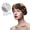 Reusable Shower Cap for Women Waterproof Bath Caps Double Layer Bath Hair Caps Flame Flower Shower Hat for Ladies Spa Salon, Large Size for All Hair Lengths view 4