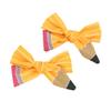 Back to School Pencil Hair Bows Clips School Bow Hair Barrettes,Yellow Girls Hair Accessories.(F172) (Yellow) view 1
