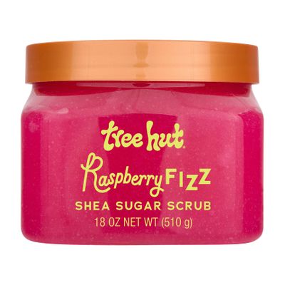 Tree Hut Raspberry Fizz Shea Sugar Scrub, Exfoliating, Hydrating & Moisturizing Body Scrub with Shea Butter & Nourishing Essential Oils, Smooth & Soften Skin, 18 oz