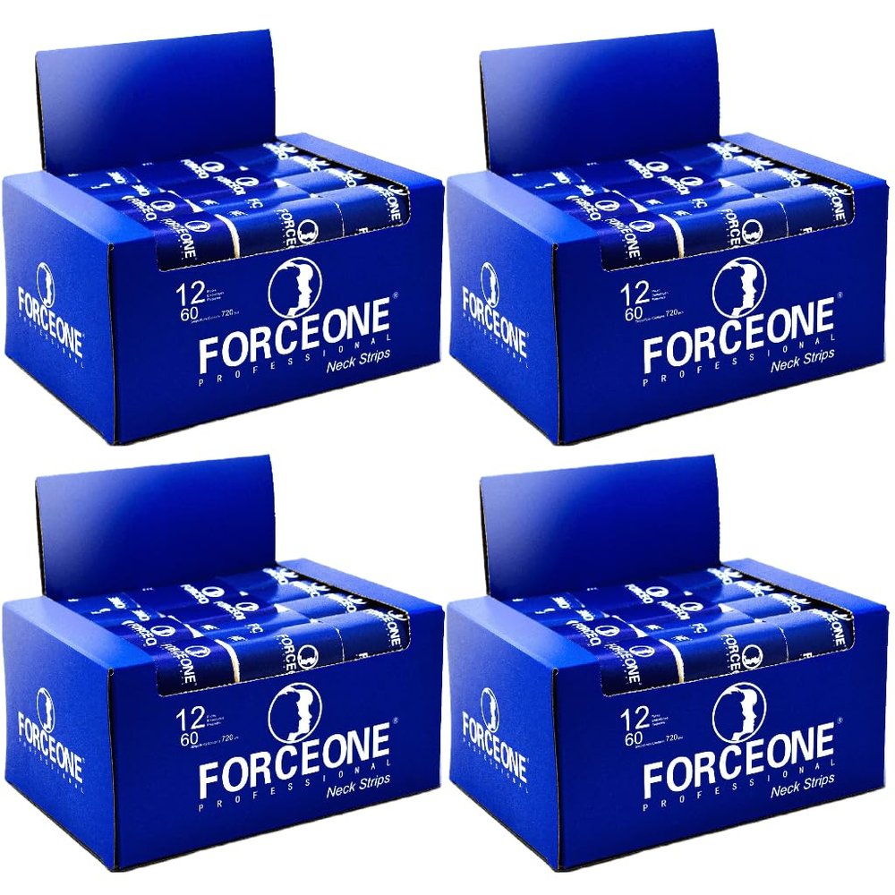 NinthAvenue Basics 4 Boxes Disposable Barber Paper Neck Strips Disposable Neck Paper, Professional Stretchy Paper Neck Band Protector Hairdressing Accessory Tool Premium Barber Neck Strips - 4 boxes, Blue