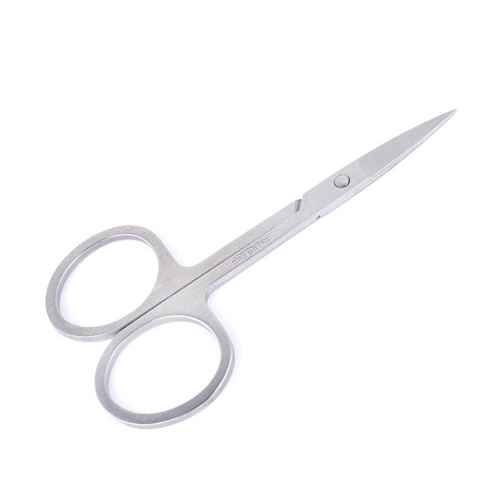 ZJchao Stainless Steel Hair Scissors, Blade for Eyebrow, False Eyelash, with Proper Finger Holes, Makeup and Manicure Tool
