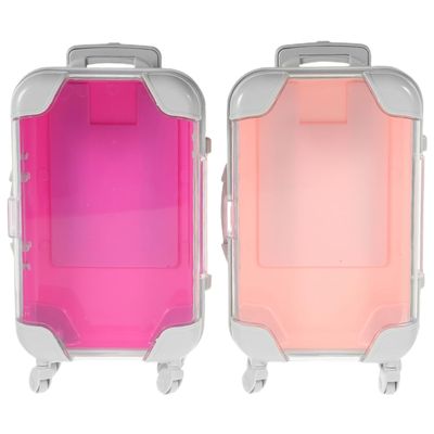 FOMIYES 2pcs Simulation Trolley Case Makeup Case Mini Suitcase Mini Luggage Empty Lash Container Makeup Tool Organizer Eyelash Holder Case Suitcases