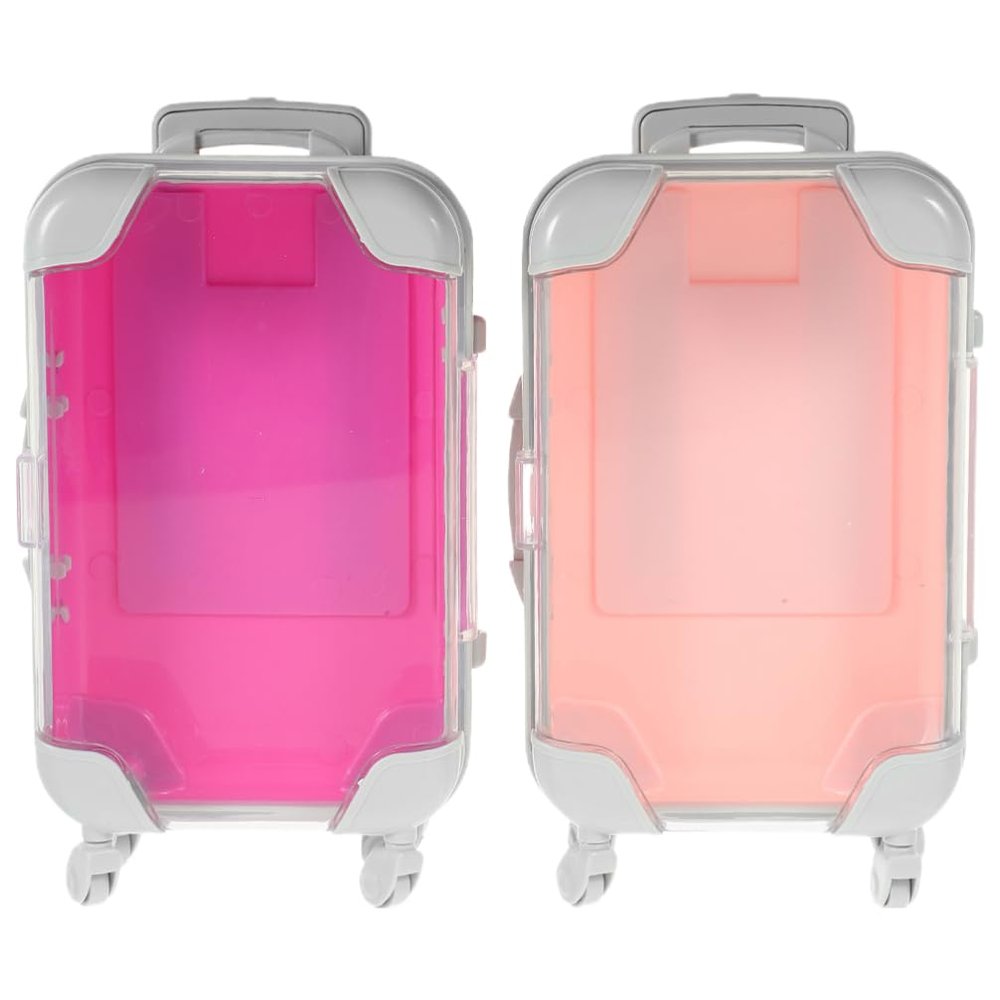 FOMIYES 2pcs Simulation Trolley Case Makeup Case Mini Suitcase Mini Luggage Empty Lash Container Makeup Tool Organizer Eyelash Holder Case Suitcases
