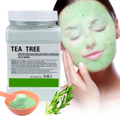 Angeland Jelly Mask for Facials Professional, Hydrating & Moisturizing Peel-Off Natural Gel Face Mask SkinCare, Professional Spa Use Jelly Face Masks, Deep Hydration & Glow 23 Fl Oz (Tea Tree)