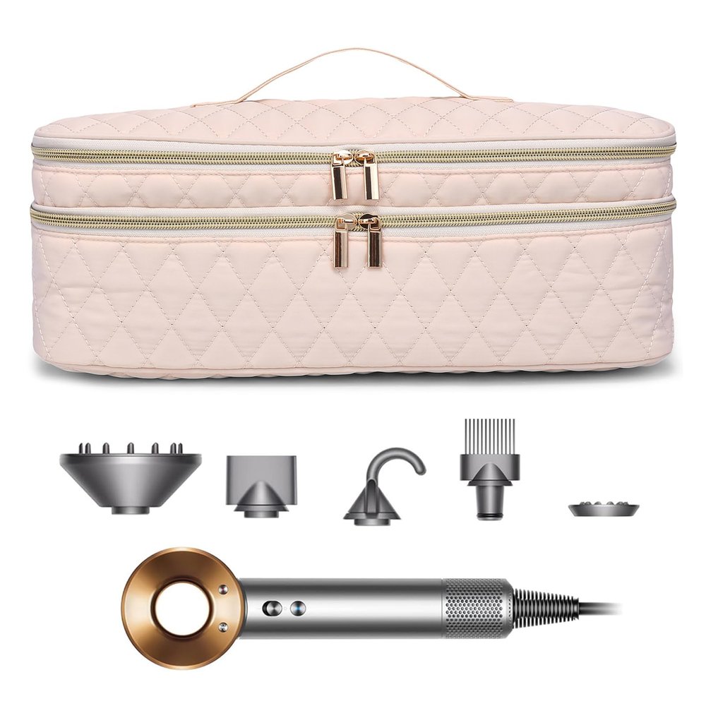 ALLINPAC Double-Layer Travel Carrying Case Compatible with Revlon One-Step Hair Dryer Brush/Volumizer/Styler/Shark FlexStyle Attachment Portable Storage Organizer Bag Hair Tools Travel Bag