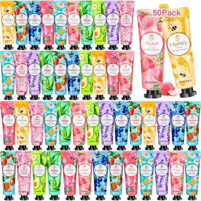 50 Pack Hand Cream Gift Set for Women, Bulk Mini Hand Lotion Teacher Appreciation Gifts, Travel Size Hand Cream for Dry Cracked Hand, Christmas Bridesmaid Lotion Gift Party Favors for Nurse Coworker
