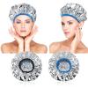 2 Pcs Heat Cap for Deep Conditioning Hair Cap for Oil Treatment Double Layer Aluminum Foil Heat Cap Reusable Steam Cap Processing Caps Shower Cap for Long Thick Hair Dyeing Home Salon Black Blue view 1