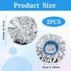 2 Pcs Heat Cap for Deep Conditioning Hair Cap for Oil Treatment Double Layer Aluminum Foil Heat Cap Reusable Steam Cap Processing Caps Shower Cap for Long Thick Hair Dyeing Home Salon Black Blue view 2