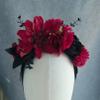 Vividsun Flower Crown Day of the dead Headpiece Party Fiesta Flower Headband (Black and leaf) view 3