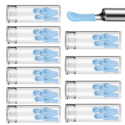 Jeorywoet Ear Cleaner Replacement Tips 60Pcs Ear Camera Replacement Tips Soft Flexible Silicone Ear Spoon Tips Ear Cleaning Tool Compatible with Visual Earpick, Earwax Cleaner, Standard, Style 1