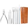 Pedicure Tools for Feet,Ingrown Toenail Treatment,Ingrown Toenail Removal Kit,Pedicure Set,Toenail Grooming Kit,Top Notch Foot Blade, Super Sharp Toenail Clippers(8 Pcs Leather Case) view 1