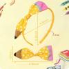 HIFANMM Back to School Headband, Yellow Pencil Cute Hair Accessories for Girls, Big Bow Pen Hair Bands Students Teachers Outfits Non Slip Headbands First Day of School Supplies (Style 2, 1 Count) view 2