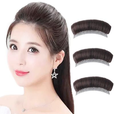 3PCS Hair Pad Styling Insert Tool Hair Bun Invisible False Hair Clip Hair Base Bump Fluffy Increased Hair Pad DIY Hairstyles Accessories for Women Lady(Dark Brown)
