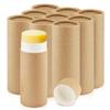 DMuuuDM 10 Pcs 2.5 oz Paperboard Deodorant Tubes,Empty Push-Up Style Kraft Paper Tube Holder,Cardboard Biodegradable Round Solid Container for DIY Homemade Lotion Bars,body Deodorant Sticks- Brown view 1