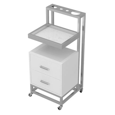 Multi-level Storage Rolling Carts Layered Storage Hairdressing Trolleys Esthetician Salon/hair Salon Tool Cart Hair Dryer Storage Rack with 2 Drawers and Raised Guard Rails Non-slip Silent Universal W