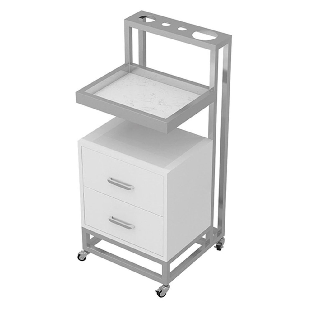 Multi-level Storage Rolling Carts Layered Storage Hairdressing Trolleys Esthetician Salon/hair Salon Tool Cart Hair Dryer Storage Rack with 2 Drawers and Raised Guard Rails Non-slip Silent Universal W