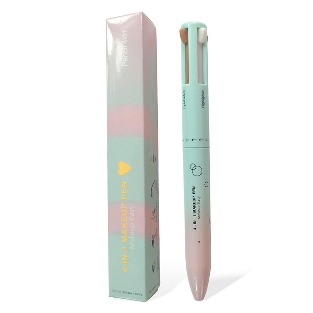 Tuimiyisou 4 In 1 Makeup Pen Multifunctional Makeup Pen with Eyeliner, Lip Liner, Eyebrow Pencil, And Highlighter Portable Travel Easy-To-Apply Makeup Pencil,Makeup Pen,4 In 1 Makeup Pen, green