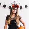 2Pcs Dark Halloween Theme Headbands, Spider Flower Headbands, Devil Skull Spider Decor Hair Band, Gothic Black Orange Halloween Headband for Costume Cosplay Party view 4