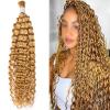 Deep Wave Bulk Human Hair, Human Braiding Hair #27 Blonde Hair Bundles for Micro Braiding No Weft Extension Hair(#27,18in-45.7cm) view 1