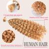 Deep Wave Bulk Human Hair, Human Braiding Hair #27 Blonde Hair Bundles for Micro Braiding No Weft Extension Hair(#27,18in-45.7cm) view 3