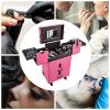 AGULIUM Rolling Makeup Case Portable Cosmetic Organizer Trolley Professional Makeup Train Case Lockable Large Make up Cosmetic Organizer with 4 Universal Wheels(Rose) view 3
