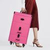 AGULIUM Rolling Makeup Case Portable Cosmetic Organizer Trolley Professional Makeup Train Case Lockable Large Make up Cosmetic Organizer with 4 Universal Wheels(Rose) view 4