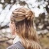10 PCS Hair Bun Maker for Women Lazy Hair Curler Bun Clips Easy Magic Snap Roll Sponge Bun Donut Hair Maker for Women With Hair Ties (White) view 3