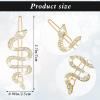 2PCS Snake Hair Clip Sparkly Rhinestones Snakes Hair Pins, Alloy Crystal Party Snakes Headband and Headpiece Accessories Headdress for Women Girls (Gold) view 2