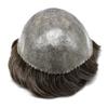 LYRICAL HAIR Toupee for Men Human Hair Replacement System Full Poly Skin Durable Injected PU Protesis Capilar Para Hombre Mens Wig 6"X9" #320 Dark Brown+20% Gray-120% Medium Light to Medium Density view 3