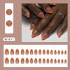 24Pcs Orange French Tip Press on Nails Short Almond Press on Nails Oval Gel False Nails Full Cover Acrylic Glue on Nails Stiletto Fake Nails with Design Orange Stick on Nails For Women and Girls view 2